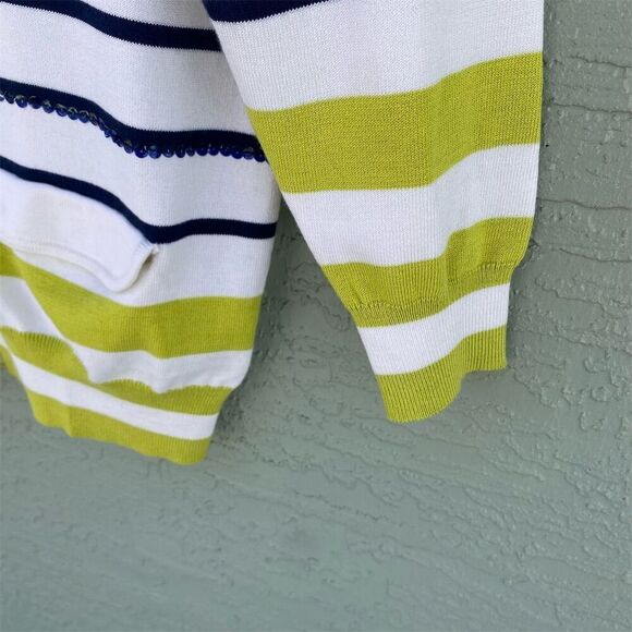 Guess by Marciano Women's Striped Cardigan Sweater Silk & Cotton Size L - Picture 8 of 13